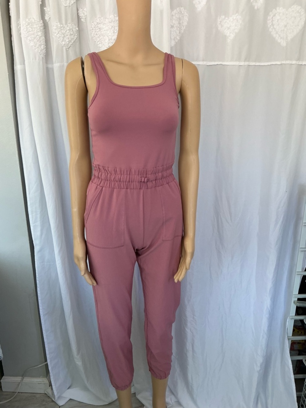 Abercrombie & Fitch Mauve Pink Tank Jumpsuit with Elastic Waist Girls 11/12